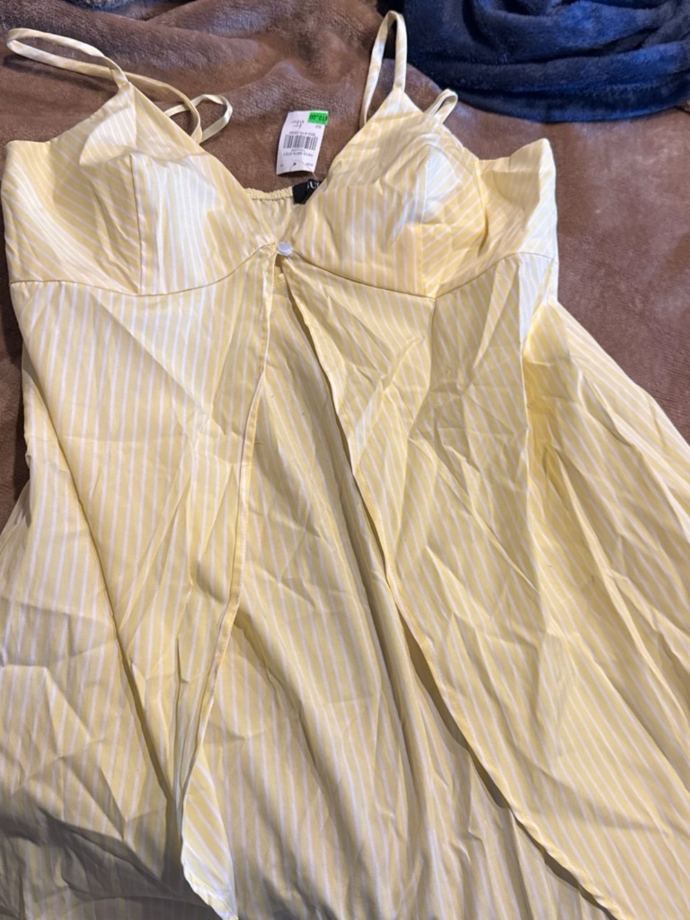 Yellow Striped Spaghetti Strap Top